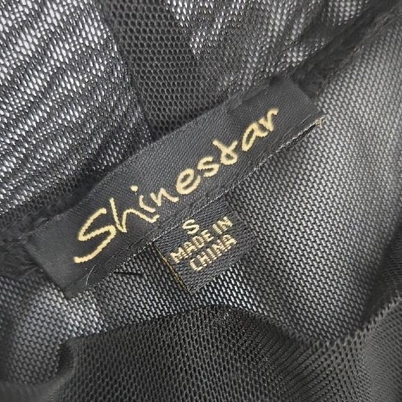 ShineStar Black Long Sleeve Mesh Panel Bodycon Dress Women’s Size‎ Small - Picture 4 of 7